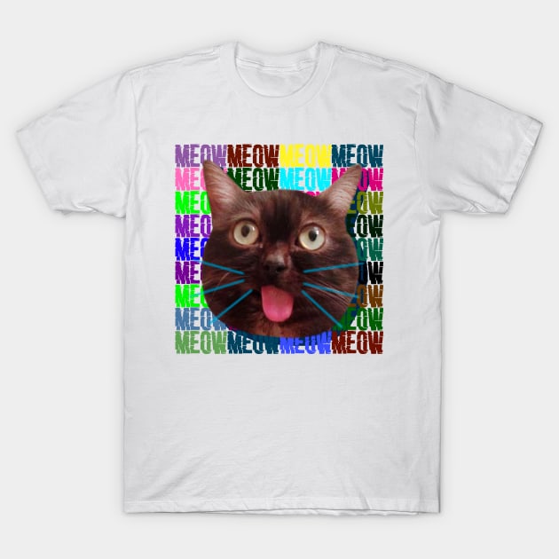 cat rofl meow mem space nature T-Shirt by denpoolswag